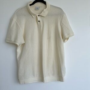 ZARA POLO SHIRT IN CREAM IN SIZE L IN VERY GOOD CONDITION